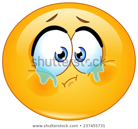 Foto stock: Sad Teary Emoji Vector Illustration