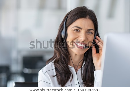 Stock photo: Call Center Secretary Woman