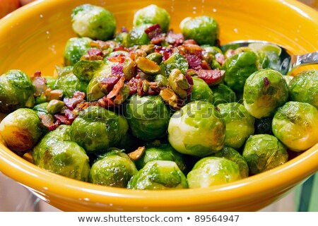 [[stock_photo]]: Thanksgiving Day Dinner Brussels Sprout With Bacon Bits And Pist