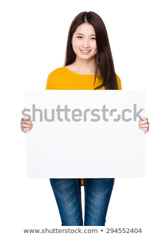 Zdjęcia stock: Asian Chinese Woman Holding Placard