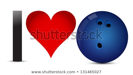 I Love Bowling Heart With Bowling Ball Inside Сток-фото © alexmillos