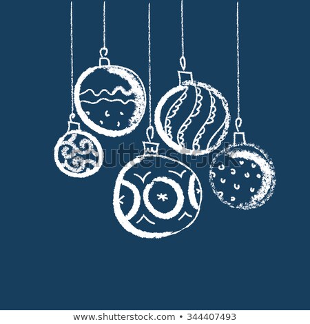 Stock fotó: Simple Charcoal Draw Of Christmas Balls
