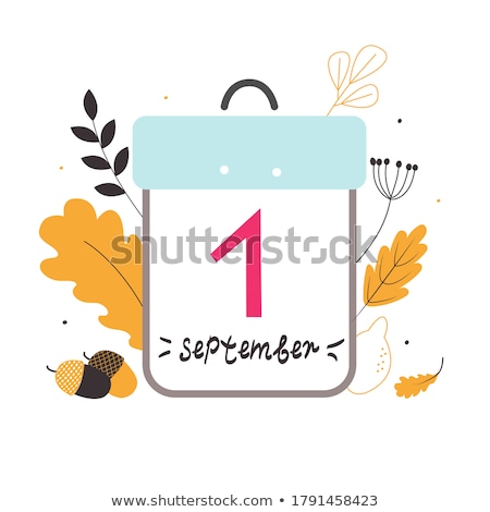 Stock fotó: September 1 Beginning Of Autumn Maple Leaf On Calendar
