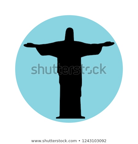 Stock fotó: Christ The Redeemer Statue Vector Illustration