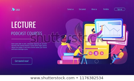 Stockfoto: Recorded Classes Concept Landing Page