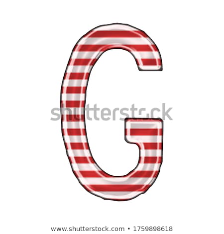 Stock fotó: Metal Red Lines Font Letter G 3d