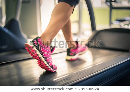 Stockfoto: Woman Feet On Treadmill