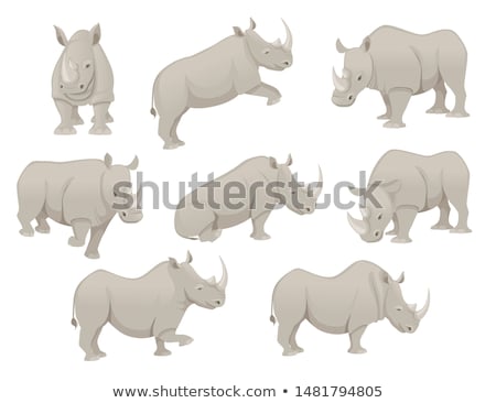 Сток-фото: Set Of Rhinoceros Character