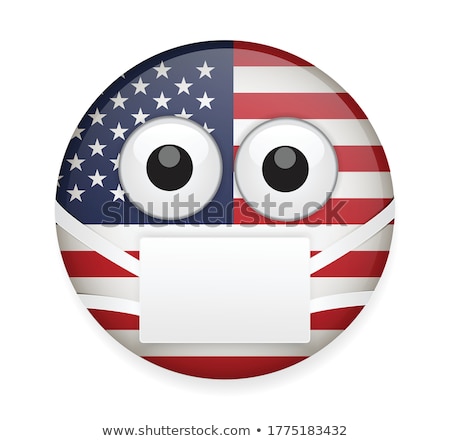 Zdjęcia stock: Flag Of United State Of America In Smiling Face Shape