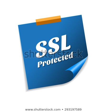 ストックフォト: Ssl Protected Blue Sticky Notes Vector Icon Design
