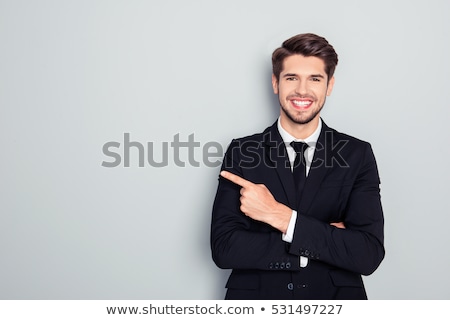 Stock fotó: Young Emotional Man In A Business Suit