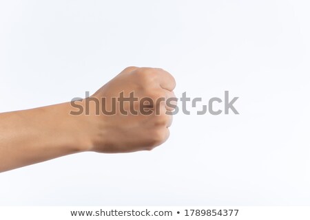 Stok fotoğraf: Man Threatening With His Fist On His Palm