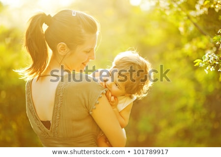 Сток-фото: Beautiful Mother And Little Baby Boy In Forest