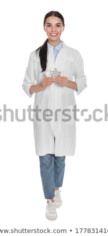 Foto stock: Young Chemist Isolated On White Background