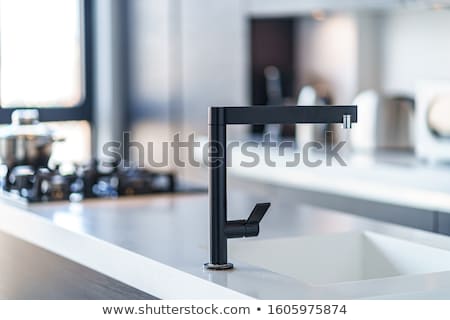 Stock fotó: Black Kitchen Faucet