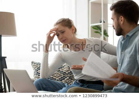 Foto stock: Family In Financial Trouble Having Stress Over Debt