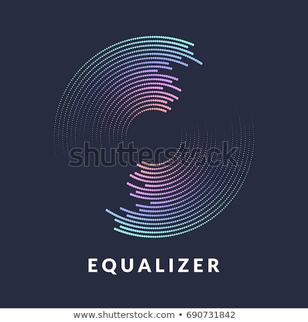 Foto stock: Abstract Colorful Rainbow Line Wave Circle Background