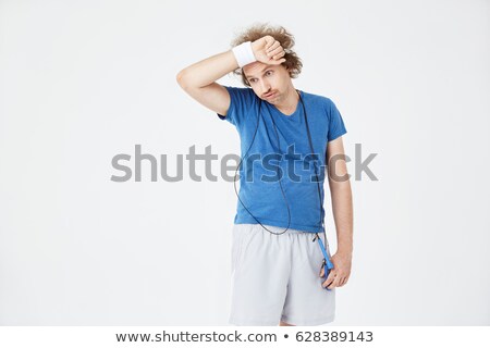 Zdjęcia stock: Man Mopping His Brow After Exercise