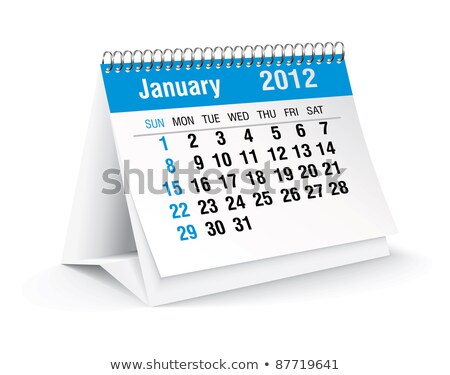 January 2012 Desk Calendar Stockfoto © ojal