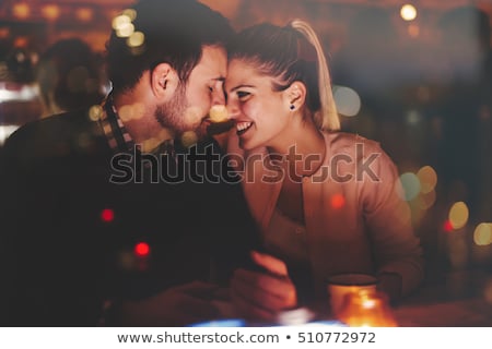 Stok fotoğraf: Young Couple Dating At The Restaurant