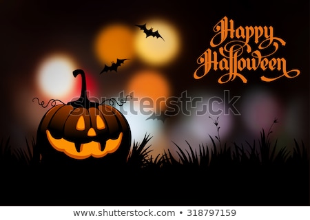 Сток-фото: Happy Halloween Postcard Vector Illustration