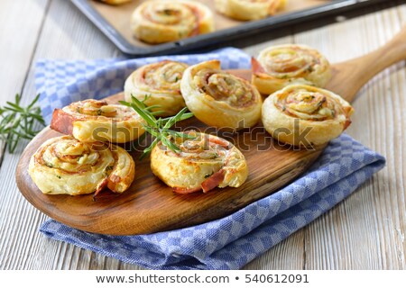 Stock fotó: Puff Pastry With Ham And Cream
