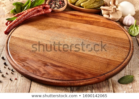 Stock photo: Vegetables Herbs Spices And Empty Cutting Board