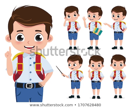 Stok fotoğraf: Happy Boy Character Cartoon Illustration