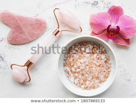 Stok fotoğraf: Organic Beauty Cosmetics On Marble Home Spa Flatlay Background