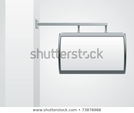 Stock foto: Blank Billboard Attached On Column