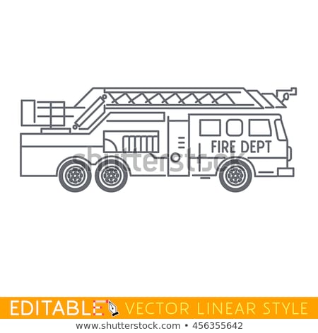 Stock photo: Fire Department Truck Icon Outline Illustration