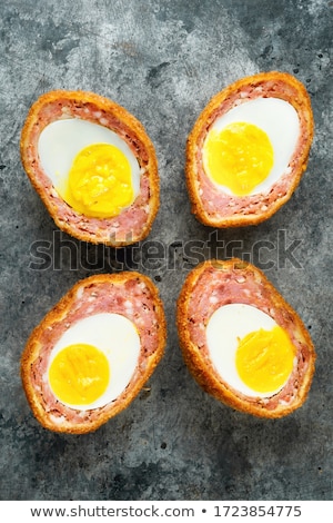 Stok fotoğraf: Rustic Traditional English Comfort Pub Food Scotch Egg