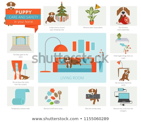 Foto stock: Naughty Baby With Pet Cat