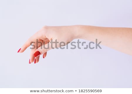 Stock foto: Woman Hand With Red Nails Manicure