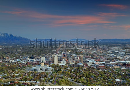 [[stock_photo]]: Panoramic Scenic Landscape Salt Lake City Utah Downtown Wasatch