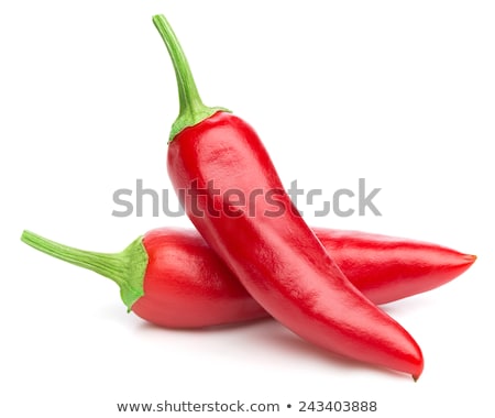Stock fotó: Red Chili Peppers Isolated On The White