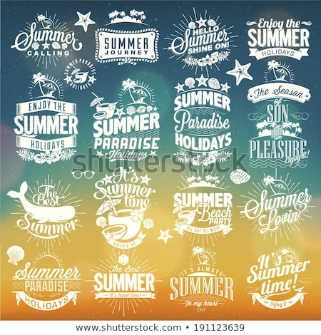 Foto stock: Labels For Summer Calligraphic Designs