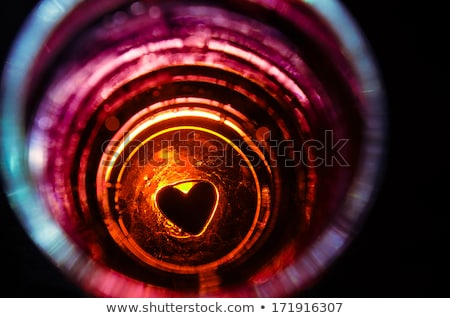 Stockfoto: Red Bright Abstract Heart On Old Wooden Grunge Wall
