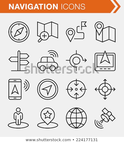 Black Line Vector Icon For Gps Navigator Stock foto © Bisams