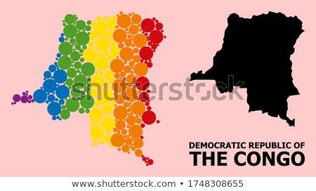 Сток-фото: Map Of Democratic Republic Of The Congo With With Dot Pattern