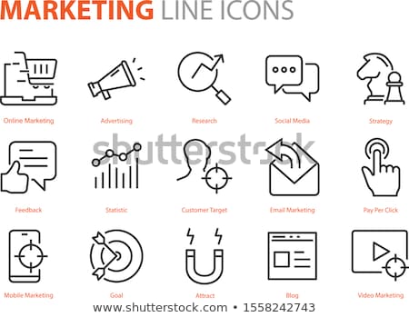 Stock fotó: Shopping And Marketing Icons Set