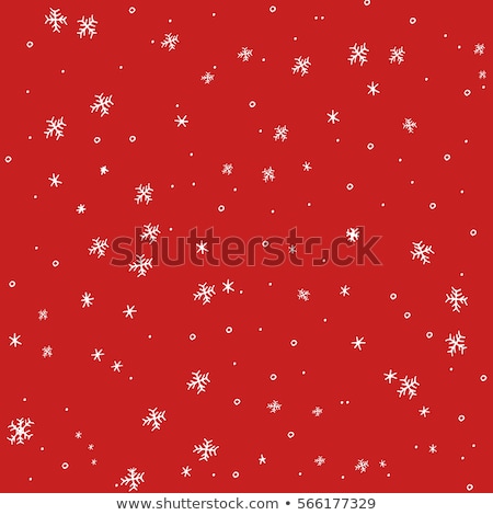 Stockfoto: Snowflakes On Blue Sky Snowstorm - Christmas Seamless Background