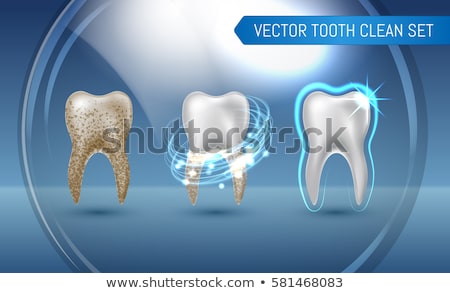 Foto stock: Tooth With Roots Abstract Bright Icon Design