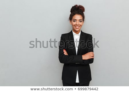 商業照片: Amazing Cheerful Business Woman Standing With Arms Crossed