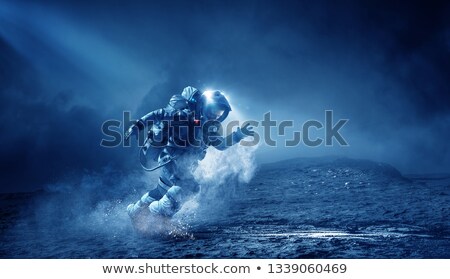 Stock photo: Women And Astronauts Running Into The Future In Space