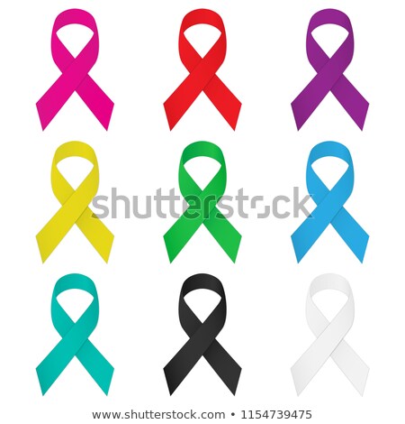 Сток-фото: Set Colorful Realistic Ribbons On White Background Symbol Ribbons For Awareness With Shadow