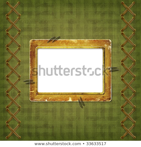 Stock photo: Old Scarred Photoframe On The Abstract Background With Bow
