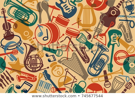 Stock fotó: Musical Instruments Pattern