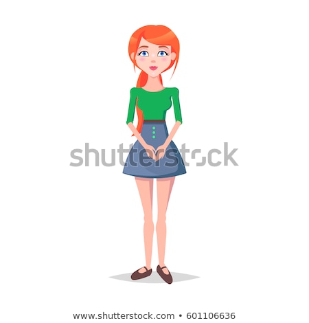 Stockfoto: Obedient Woman With Docile Posture Isolated Vector