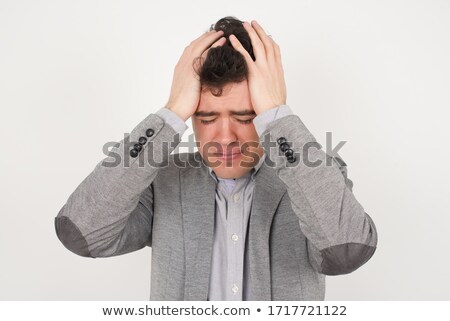 Сток-фото: Miserable Businessman With Hands At Head Showing Grief